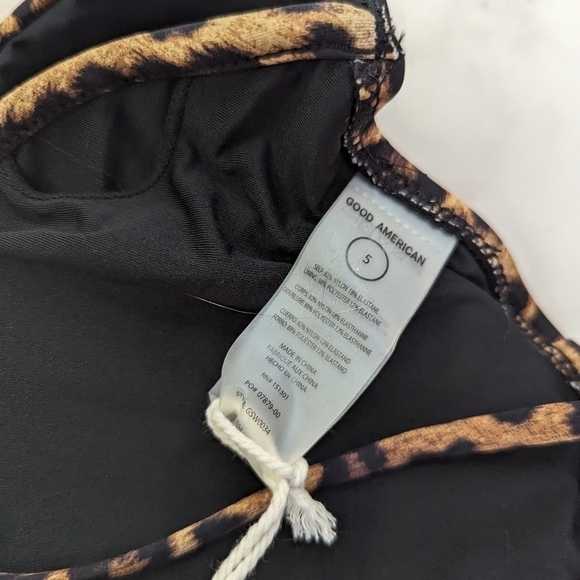 Good American Swim Top Women 5 2X 2XL Leopard Animal Show Off Curve Bikini - Picture 5 of 11